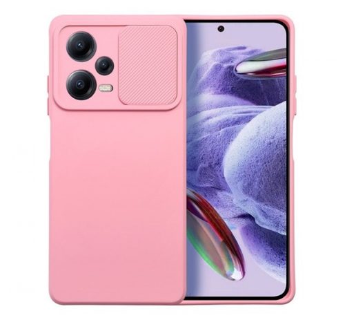 Slide Xiaomi Redmi Note 12 Pro+ 5G, kameravédős szilikon tok, rózsaszín