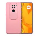 Slide Xiaomi Redmi Note 9, kameravédős szilikon tok, rózsaszín