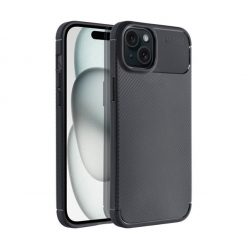   Forcell Carbon Premium hátlap tok Apple iPhone 15 Plus karbon mintás szilikon tok, fekete