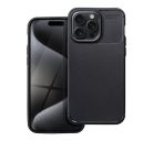 Forcell Carbon Premium hátlap tok Apple iPhone 15 Pro Max karbon mintás szilikon tok, fekete