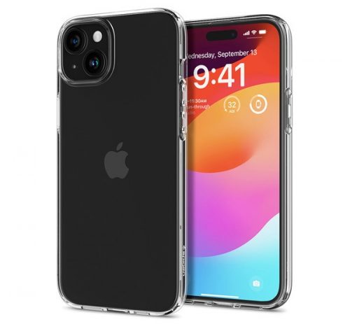 Spigen Liquid Crystal Apple iPhone 15 Plus tok, Crystal Clear, átlátszó