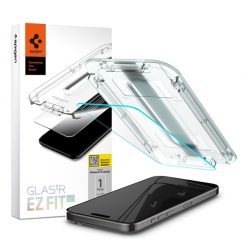   Spigen Glas.tR EZ Fit HD Apple iPhone 15 Pro, tempered kijelzővédő fólia felhelyező kerettel