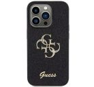 Guess Glitter Script Big 4G Apple iPhone 15 Pro hátlap tok, fekete