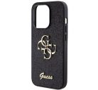 Guess Glitter Script Big 4G Apple iPhone 15 Pro hátlap tok, fekete