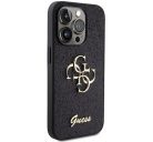 Guess Glitter Script Big 4G Apple iPhone 15 Pro hátlap tok, fekete