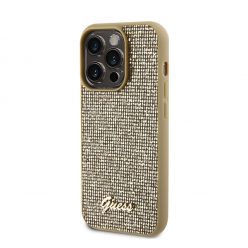   Guess Disco Metal Script Apple iPhone 15 Pro hátlap tok, arany