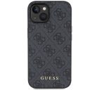 Guess 4G Metal Gold Logo Apple iPhone 15 hátlap tok, szürke