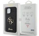 Guess Glitter Script Big 4G Apple iPhone 15 hátlap tok, fekete