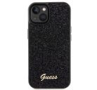 Guess Disco Metal Script Apple iPhone 15 hátlap tok, fekete