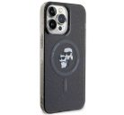 Karl Lagerfeld Karl&Choupette Glitter MagSafe Apple iPhone 15 Pro Max hátlap tok, fekete