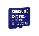 SAMSUNG Memóriakártya, PRO Plus microSDXC kártya 512GB, CLASS 10, UHS-I, U3, V30, A2, + Adapter, R180/W130