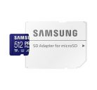 SAMSUNG Memóriakártya, PRO Plus microSDXC kártya 512GB, CLASS 10, UHS-I, U3, V30, A2, + Adapter, R180/W130