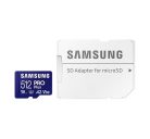 SAMSUNG Memóriakártya, PRO Plus microSDXC kártya 512GB, CLASS 10, UHS-I, U3, V30, A2, + Adapter, R180/W130