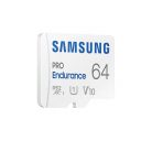 SAMSUNG Memóriakártya, PRO Endurance microSD kártya 64GB, CLASS 10, UHS-I (SDR104), + SD Adapter, R100/W30