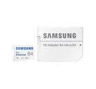 SAMSUNG Memóriakártya, PRO Endurance microSD kártya 64GB, CLASS 10, UHS-I (SDR104), + SD Adapter, R100/W30