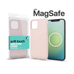   Xprotector MagSafe rögzítésű Soft Touch Szilikon tok Apple iPhone 15 Pro, krétarózsaszín