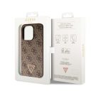 Guess 4G Strass Triangle Metal Logo tok, iPhone 15 Pro, barna