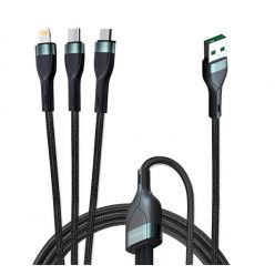   4smarts USB / Lightning / microUSB / Type-C PremiumCord, töltőkábel Multi 18W, 1.5m, fekete