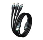 4smarts USB / Lightning / microUSB / Type-C PremiumCord, töltőkábel Multi 18W, 1.5m, fekete