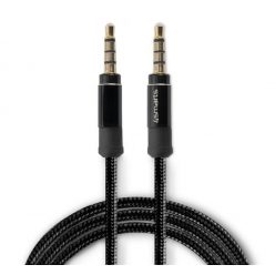   4smarts 3.5mm, Stereo Audio kábel, SoundCord 1m szövet , fekete