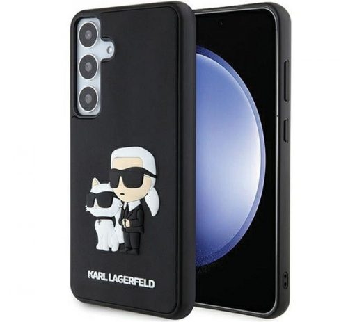 Karl Lagerfeld 3D Rubber Karl&Choupette Samsung Galaxy S24 tok, fekete