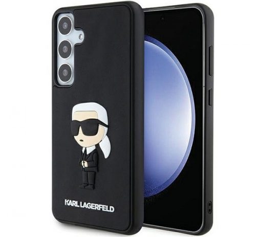 Karl Lagerfeld 3D Rubber Ikonik Samsung Galaxy S24+ tok, fekete