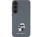 Karl Lagerfeld Saffiano Karl & Choupette Metal Pin Samsung Galaxy S24+ tok, szürke