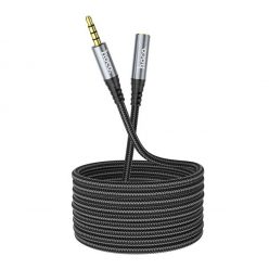   Hoco 3.5mm audio hosszabbító kábel apa / anya kábel, 2m, fekete