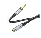 Hoco 3.5mm audio hosszabbító kábel apa / anya kábel, 2m, fekete