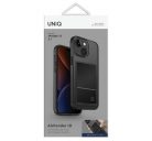 Uniq Air Fender Apple iPhone 15 kártyatartós tok, füstszürke