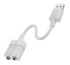 Hoco LS37 USB - 2 x 3,5mm Jack átalakító, fehér