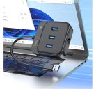 Hoco HB35 USB HUB 4in1 USB - USB3.0 x 3 + RJ45 Gigabit Ethernet 1,2m, fekete