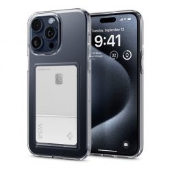   Spigen Crystal Slot Apple iPhone 15 Pro tok, Crystal Clear, átlátszó