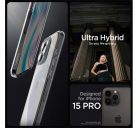 Spigen Ultra Hybrid Apple iPhone 15 Pro tok, Space Crystal, átlátszó-szürke, fekete-átlátszó