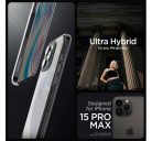 Spigen Ultra Hybrid Apple iPhone 15 Pro Max tok, Space Crystal, átlátszó-szürke, fekete-átlátszó