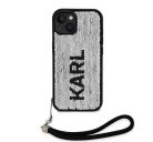 Karl Lagerfeld Sequins Reversible iPhone 15 tok, fekete/ezüst