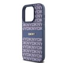 DKNY PU Leather Repeat Pattern Tonal Stripe Apple iPhone 15 Pro tok, kék