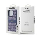 DKNY PU Leather Repeat Pattern Tonal Stripe Apple iPhone 15 Pro tok, kék