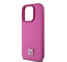 DKNY PU Leather Repeat Pattern Stack Logo Apple iPhone 15 Pro Magsafe tok, rózsaszín