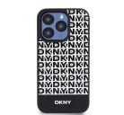 DKNY PU Leather Repeat Pattern Bottom Stripe Apple iPhone 15 Pro tok, fekete