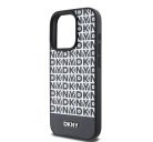 DKNY PU Leather Repeat Pattern Bottom Stripe Apple iPhone 15 Pro tok, fekete