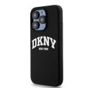 DKNY Liquid Silicone Arch Logo Apple iPhone 15 Pro Magsafe tok, fekete