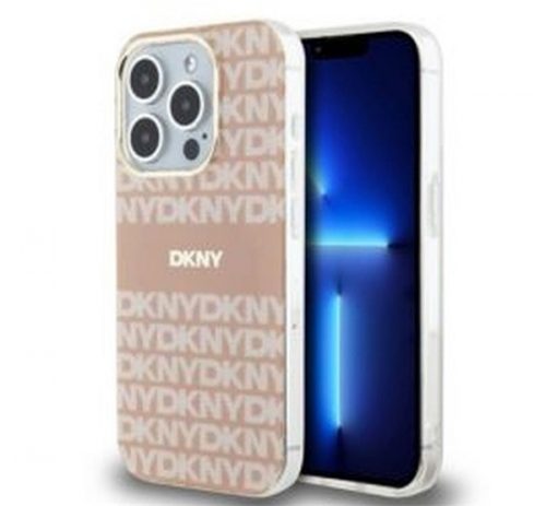 DKNY PC/TPU Repeat Pattern Tonal Stripe Apple iPhone 15 Pro Magsafe tok, rózsaszín