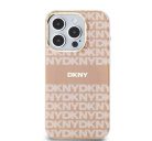 DKNY PC/TPU Repeat Pattern Tonal Stripe Apple iPhone 15 Pro Magsafe tok, rózsaszín