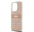 DKNY PC/TPU Repeat Pattern Tonal Stripe Apple iPhone 15 Pro Magsafe tok, rózsaszín