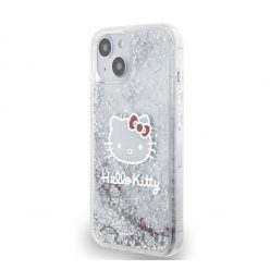   Hello Kitty Liquid Glitter Electroplating Head Logo Apple iPhone 13 hátlap tok, átlátszó