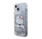 Hello Kitty Liquid Glitter Electroplating Head Logo Apple iPhone 15 hátlap tok, átlátszó