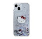 Hello Kitty Liquid Glitter Electroplating Head Logo Apple iPhone 15 hátlap tok, átlátszó