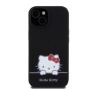 Hello Kitty Liquid Silicone Daydreaming Logo Apple iPhone 15 hátlap tok, fekete