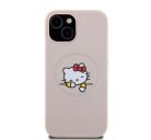 Hello Kitty PU Kitty Asleep Logo Apple iPhone 15 Magsafe hátlap tok, rózsaszín